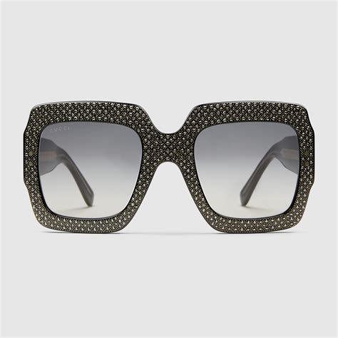 gucci eyeglasses rhinestones|Gucci oversized prescription glasses.